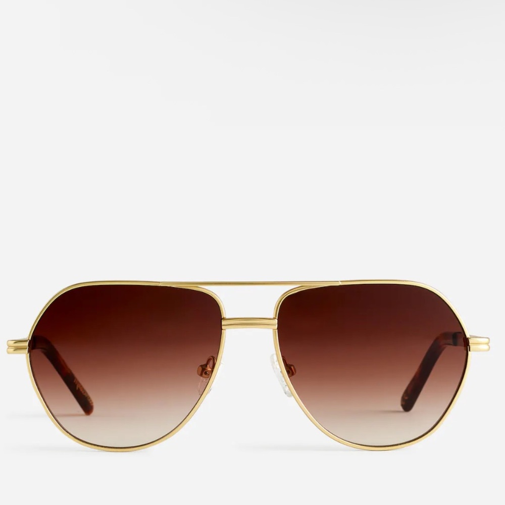 Madewell Gold Frame Sunglasses with Brown Gradient Lenses